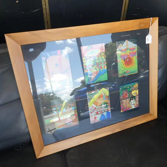 6 FRAMED HUNTERWASSER BOOK PLATES 390x500mm