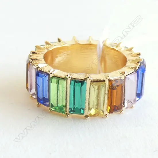 GILT MULTI COLOURED STONE ETERNITY BAND
