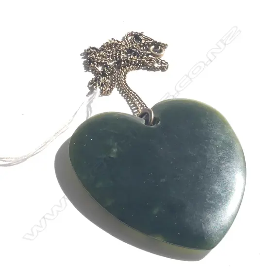 (197560 LGE VINTAGE POUNAMU HEART PENDANT H.53mm