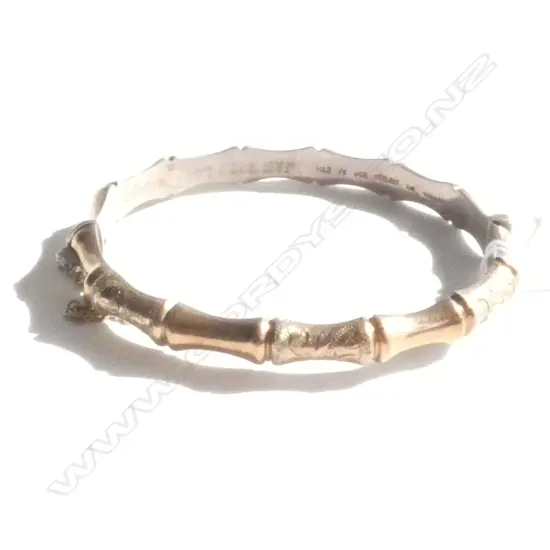 ROLLED GOLD ON SILVER HALF HINGED BANGLE