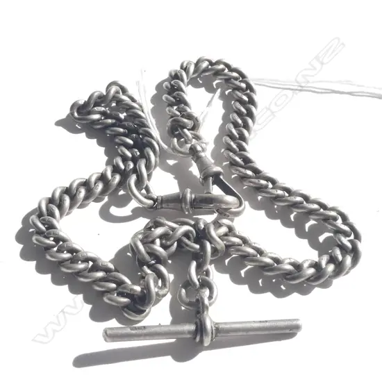 (GISB.8) SILVER ANTIQUE FOB CHAIN L.360MM CURB LINK