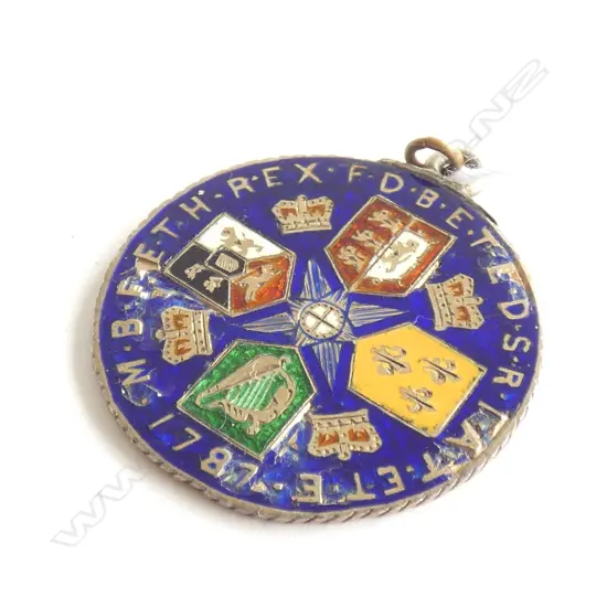 (19279) SILVER & ENAMEL 1787 GEORGE III COIN 