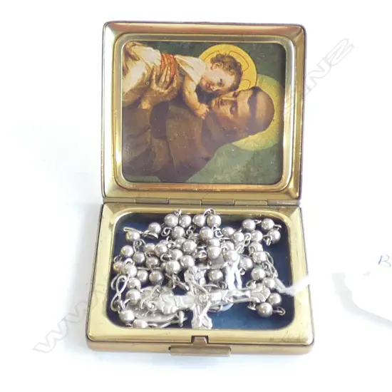 VINTAGE PILGRIMS ROSARY IN TRAVEL CASE