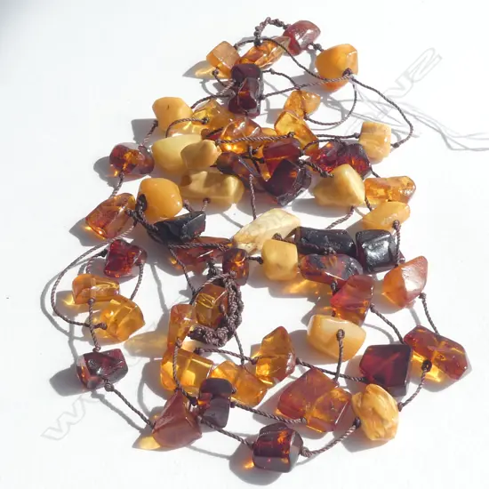 (19629) AMBER BEAD NECKLACE VARIOUS COLOURS 