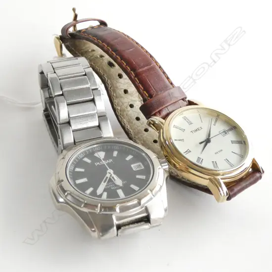 PR MENS WATCHES INCL.  TIMEX WITH LEATHER STRAPS