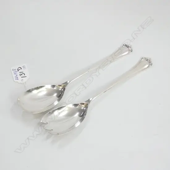 PR STG. SILVER SALAD SERVERS SHEFFIELD 1910 L. 200mm