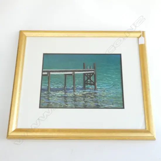 CLARRY NEAME PIER OVER WATER ACRYLIC 240x345mm