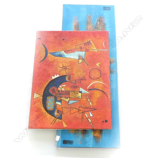 2 x ABSTRACT ACRYLICS. 1200mm x 450mm & 600mm x 800mm