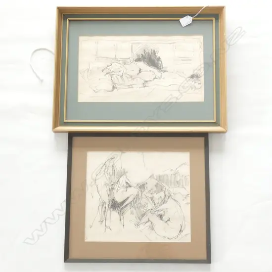 PR ABSTRACT NUDE PENCIL DRAWINGS -  370 X 200MM