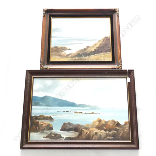 PR OIL ON BOARD SEASCAPES 'P.O. MCALISTER'  735 X 435MM