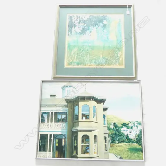 LG FRAMED PRINT 'HOMECOMING' BY 'PETER SIDELL  745 X 575MM & ABSTRACT WATERCOLOUR PRINT