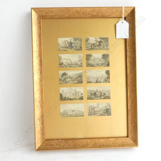 SET OF 10 MINIATURE BAXTER PRINTS IN ONE FRAME...