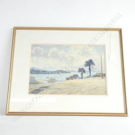 J A TOPLISS W/COLOUR AUCKLAND HARBOUR 340 X 240 MM