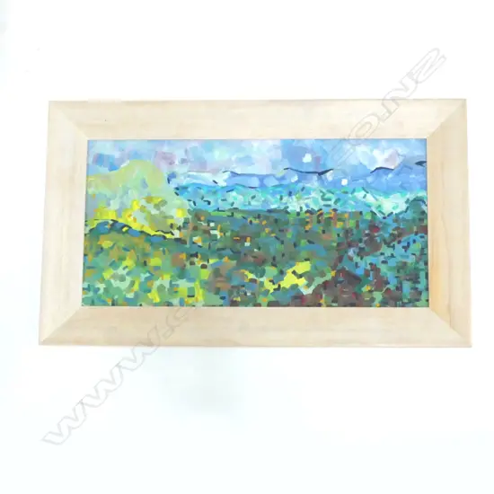 NIGEL HARROD ABSTRACT LANDSCAPE ACYRLIC 365x745mm