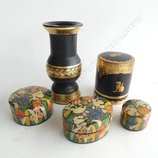 5 LACQUER PAPIER MACHE PCES