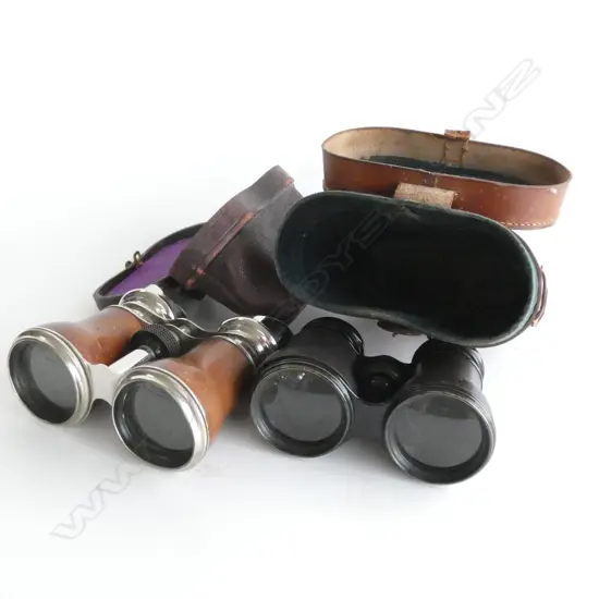 2 OLD PAIR BINOCULARS - BOTH IN CASES 