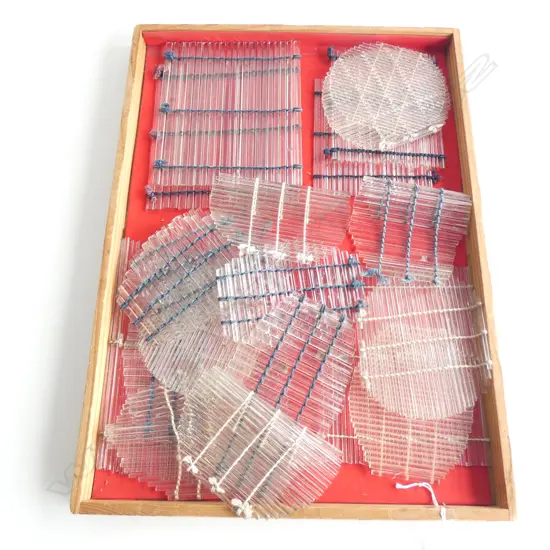  20 VINTAGE GLASS ROD TABLE COASTERS 