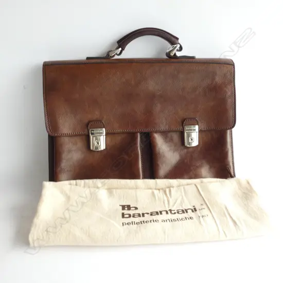 ITALIAN LEATHER BARANTANI SATCHEL / BRIEFCASE - WITH DUST COVER