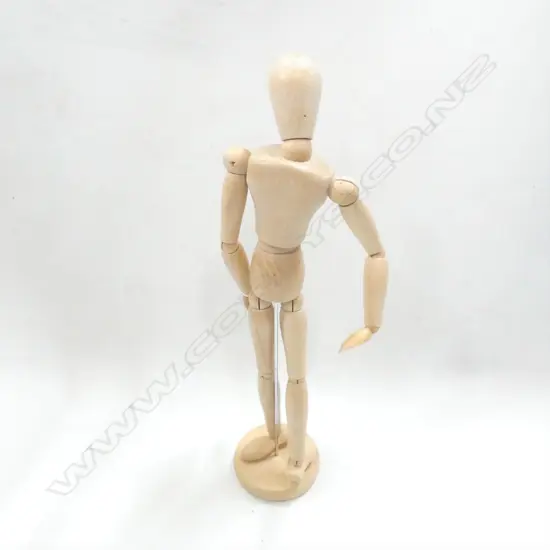 VINTAGE ARTICULATED  DOLL MODEL SOLID WOOD H. 410 MM