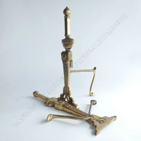 PR ADAM STYLE BRASS FIRE DOGS H.385mm a/f