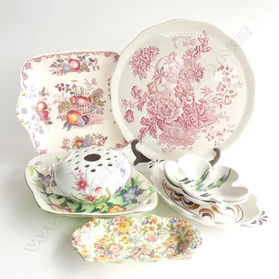 7 ASST. DISHES & A VASE