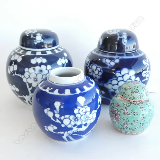 4 CHINESE GINGER JARS H.110mm