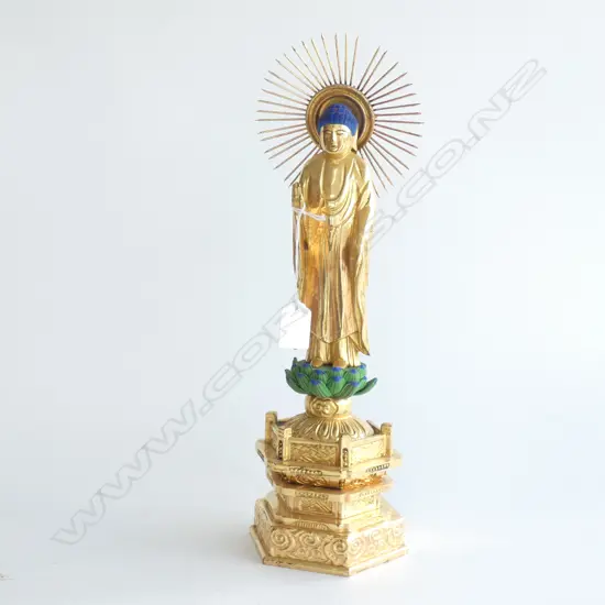 GILDED JAPANESE BUDDHA STATUE 303MM