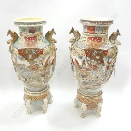 PR SATSUMA VASES ON STANDS H.405mm