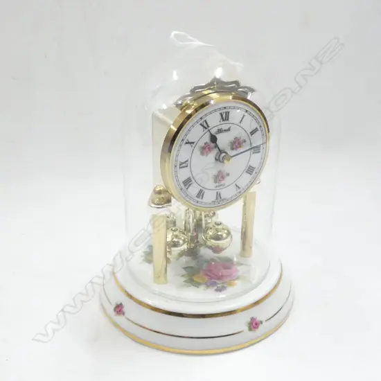 GERMAN PORCELAIN DOME CLOCK - WORKING H.180mm