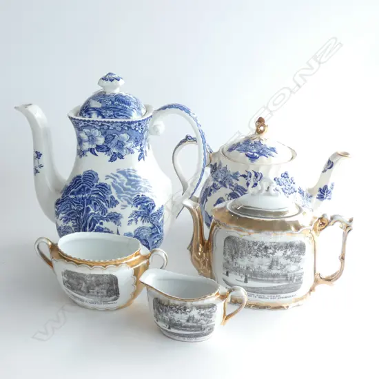 3 PCE 'TE AROHA' TEA SET + 2 B/W TEAPOTS