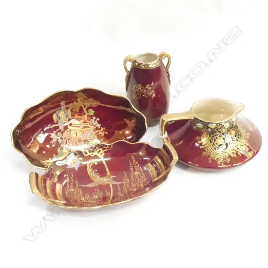 4 PCES CARLTON WARE ROUGE ROYAL 