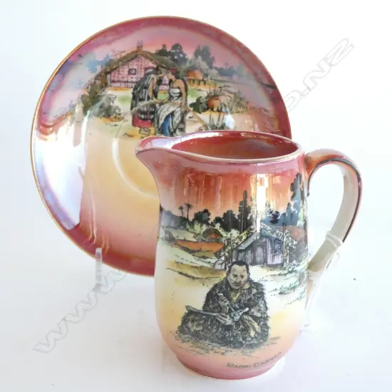 GRIMWADES 'MAORI WARE' JUG & SAUCER...