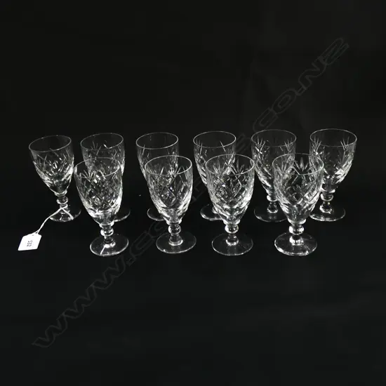 SET OF 10 CRYSTAL WEBB CORBETT GEORGIAN PATTERN GLASSES H. 110mm