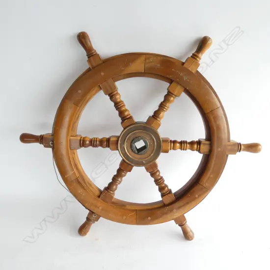 MAHOGANY SIX-SPOKE LAUNCH WHEEL. Dia.590mm (23”)