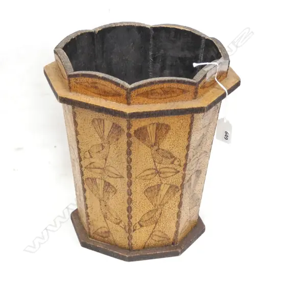 NZ POKERWORK FOLK ART BIN H.275mm