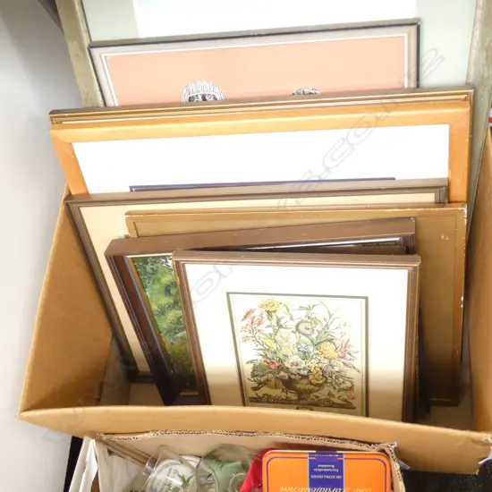 BOX LOT 10 ASST. PRINTS & PAINTINGS