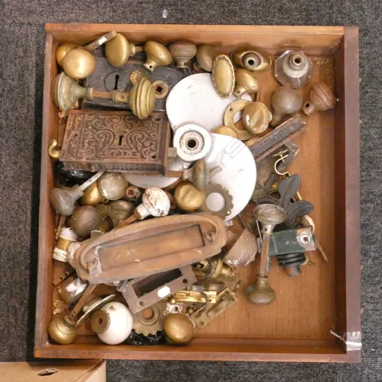 DRAWER OF VINTAGE DOOR HARDWARE 