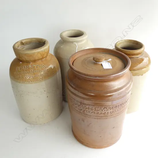 4 CERAMIC CROCKS 