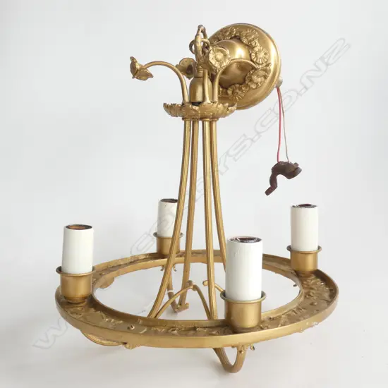 VINTAGE GOLD METAL 4 LIGHT FITTING 370mm dia