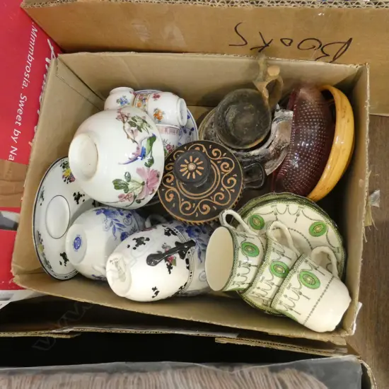 BOX LOT ASST. CHINA; TERRACOTTA ETC