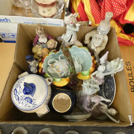 BOX LOT FIGURINES, ASST. CHINA ETC