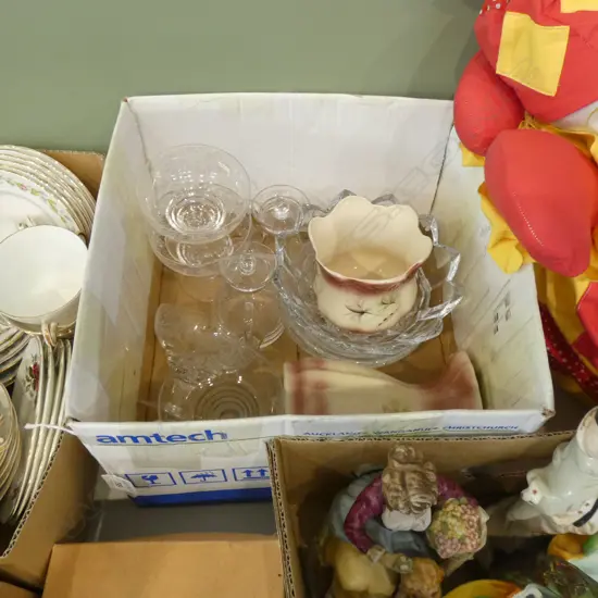 6 PCE STUART CRYSTAL SET & 2 WEBB CORBETT BOWLS + CERAMICS & ROGASKA CRYSTAL BOWL