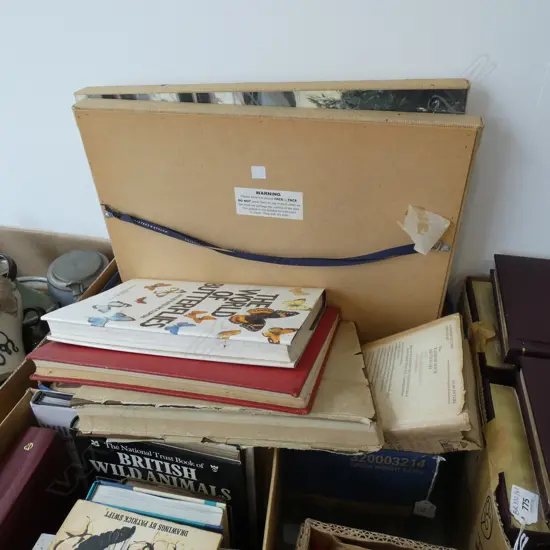 BOX LOT BOOKS; BUTTERFLIES / PR PRINTS ETC