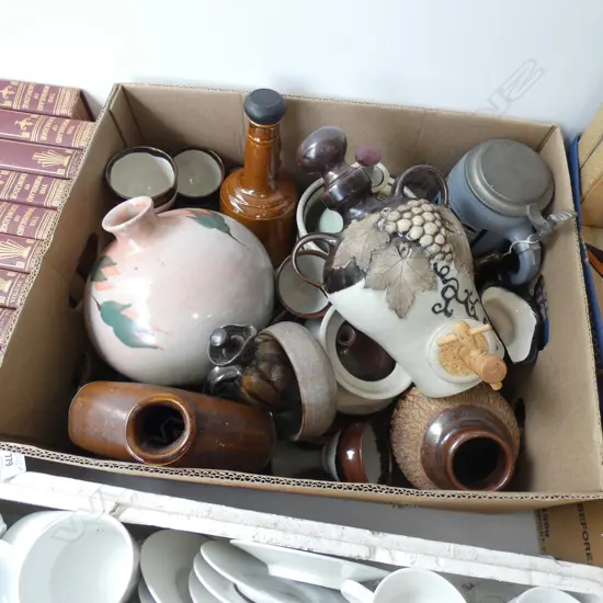 BOX LOT ASST. POTTERY & STUDIO CERAMICS 