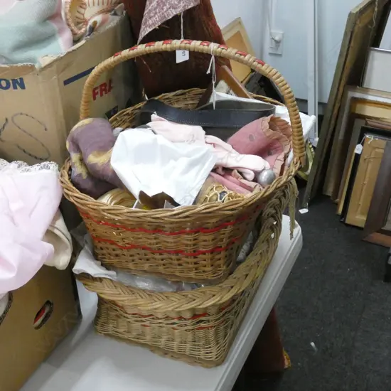 TWO BASKETS OF ASST. HABERDASHERY