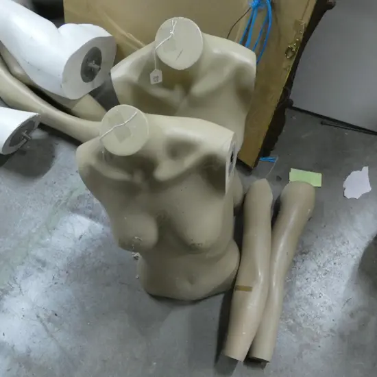 TWO TORSO MANNEQUINS - ONE WITH ARMS (AF)