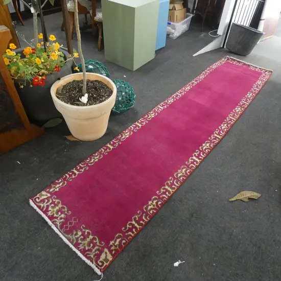 HAND KNOTTED WOOL PILE RUG 3270 x740 mm