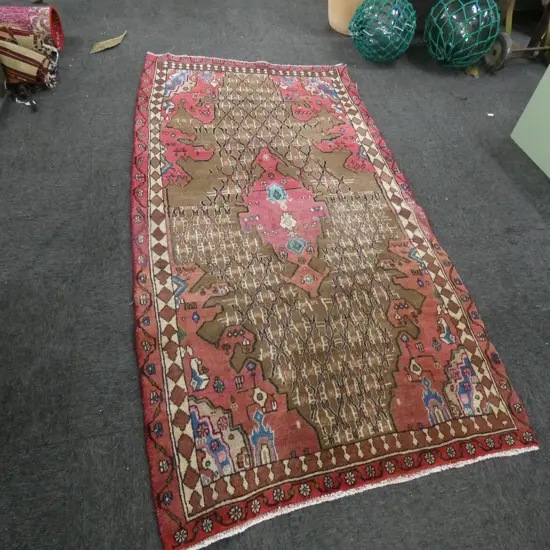 HAND KNOTTED WOOL PILE RUG 2020 x 1050 mm