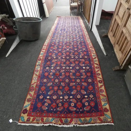 HAND KNOTTED WOOL PILE RUG 4350 x 1030 mm