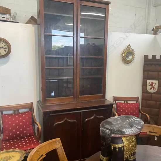COLONIAL KAURI GLAZED BOOKCASE CHIFFONIER...